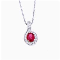 Collana Mirco Visconti Donna Girocollo Colore in Oro bianco Rubino 0.59 Ct CV136/R - CV136/R